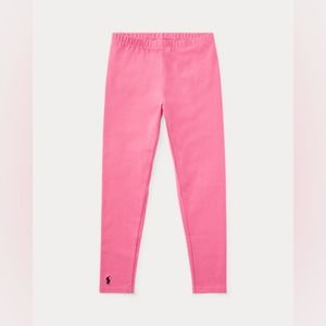 Polo By Ralph Lauren Girls Pink Stretch Cotton Jersey Legging, Size: M (8-10)